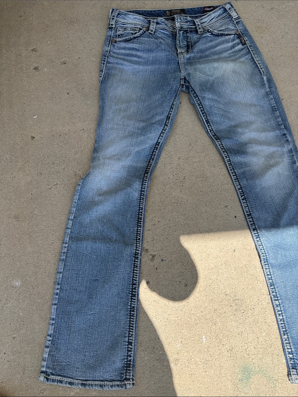 Silver Jeans Suki light blue faded denim jeans